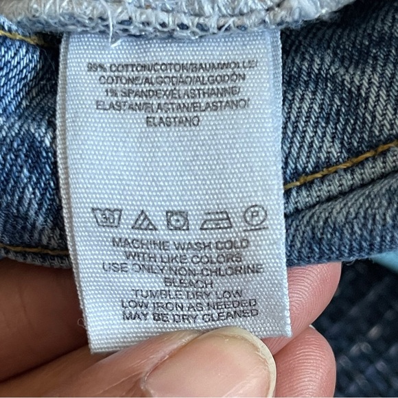 FREE PEOPLE | Blue Button Fly High Waisted Skinny Jeans Sz 24 - Picture 7 of 7